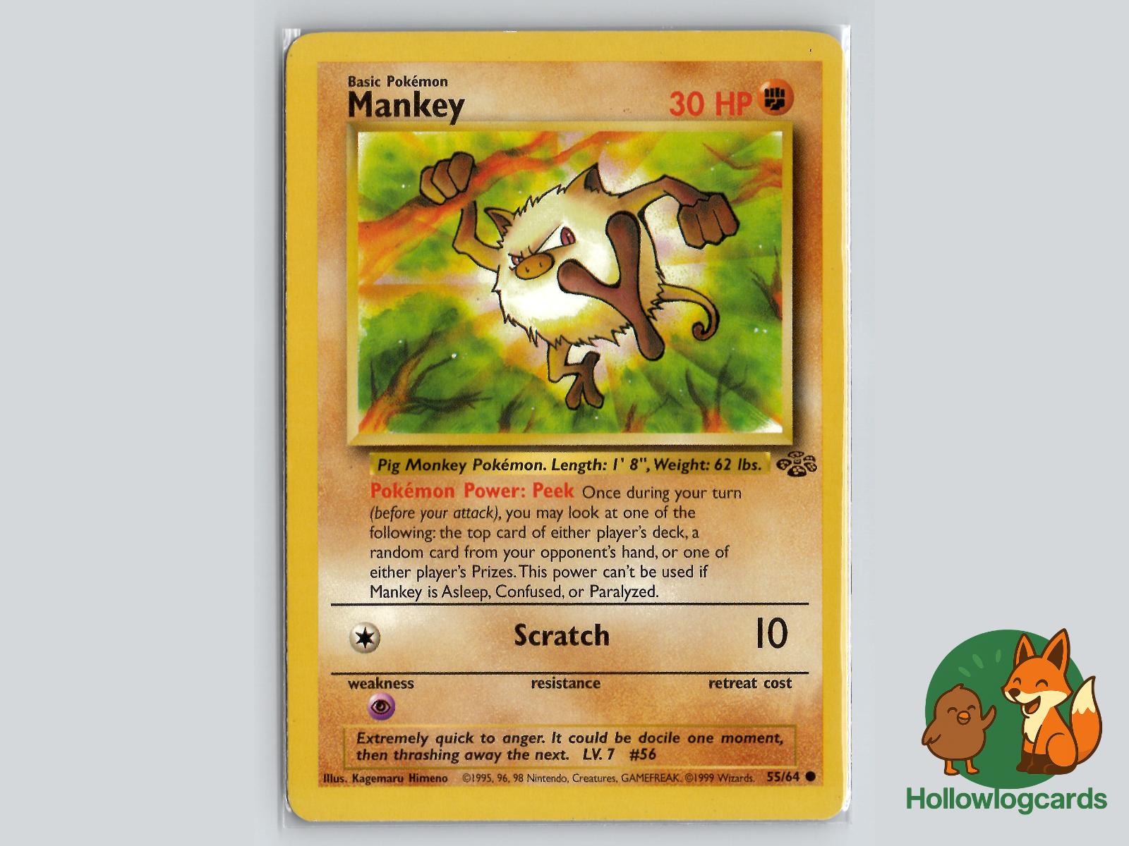 Mankey (55/64) - Jungle Pokémon Card