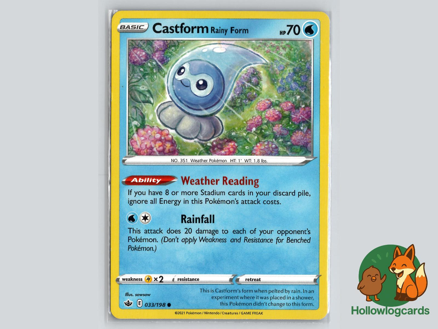 Castform Rainy Form (033/198) - Chilling Reign Pokémon Card