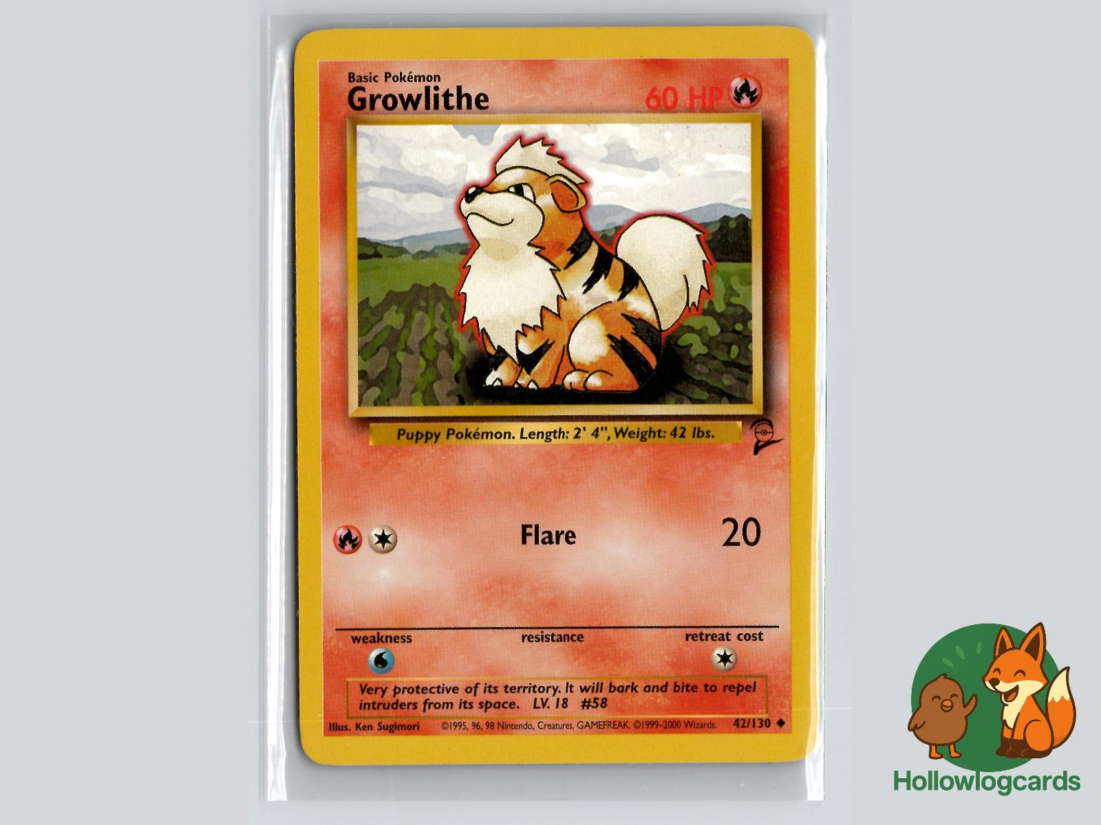 Growlithe (42/130) - Base Set 2 Pokémon Card