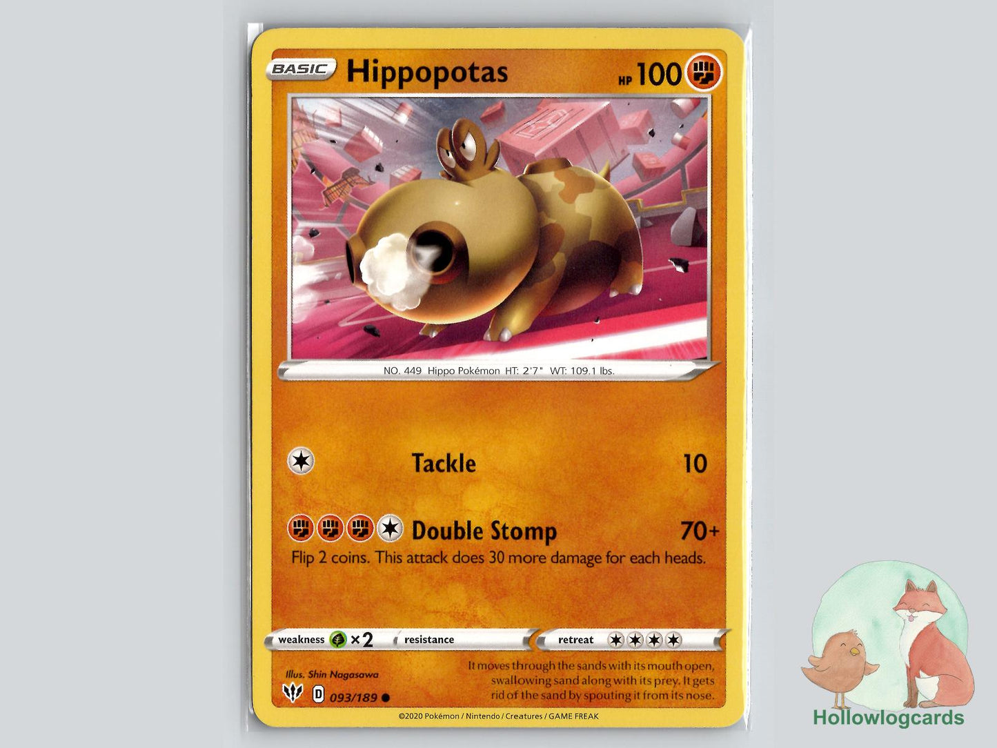 Hippopotas (093/189) - Darkness Ablaze Pokémon Card