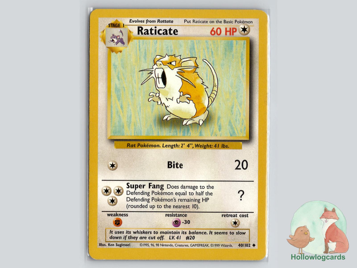 Raticate (40/102) - Base Pokémon Card