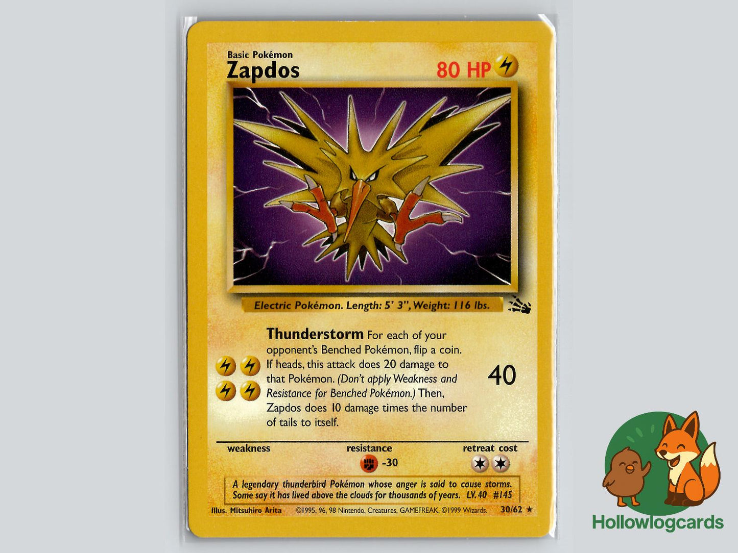 Zapdos (30/62) - Fossil Pokémon Card