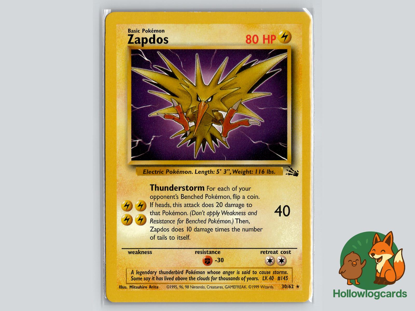 Zapdos (30/62) - Fossil Pokémon Card