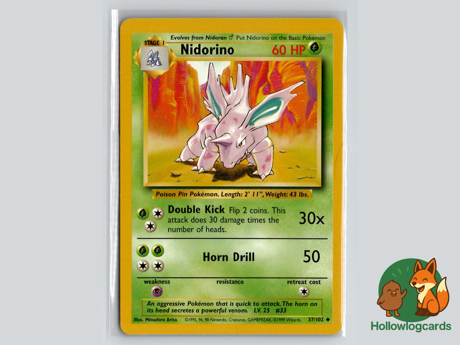 Nidorino (37/102) - Base Pokémon Card