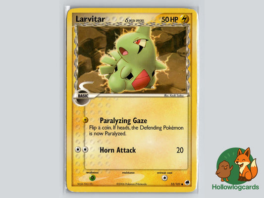 Larvitar (52/101) - Dragon Frontiers Pokémon Card