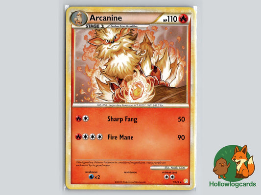 Arcanine (1/123) - HeartGold & SoulSilver Pokémon Card