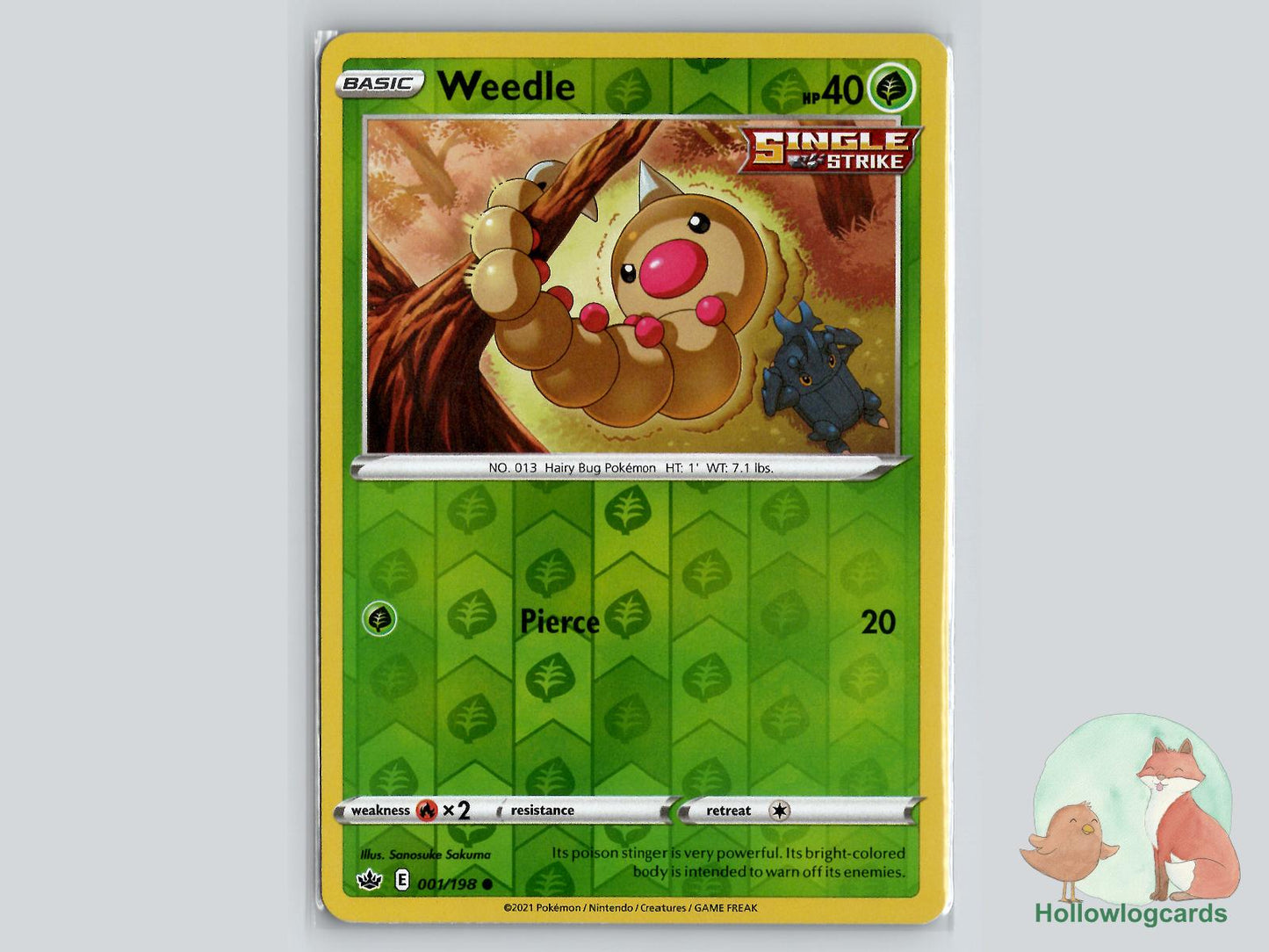 Weedle (001/198) - Chilling Reign Pokémon Card