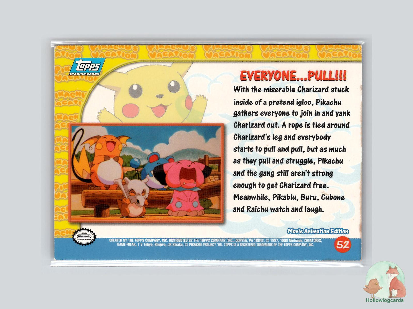 Everyone... Pull!!! [Pikachu, Pidgeotto, Charizard, Psyduck, Squirtle] (#52) Chrome - Topps Pikachu's Vacation