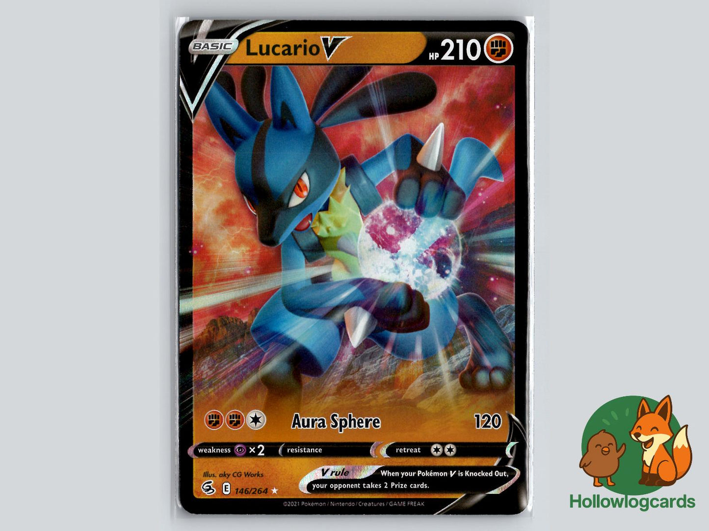 Lucario V (146/264) - Fusion Strike Pokémon Card