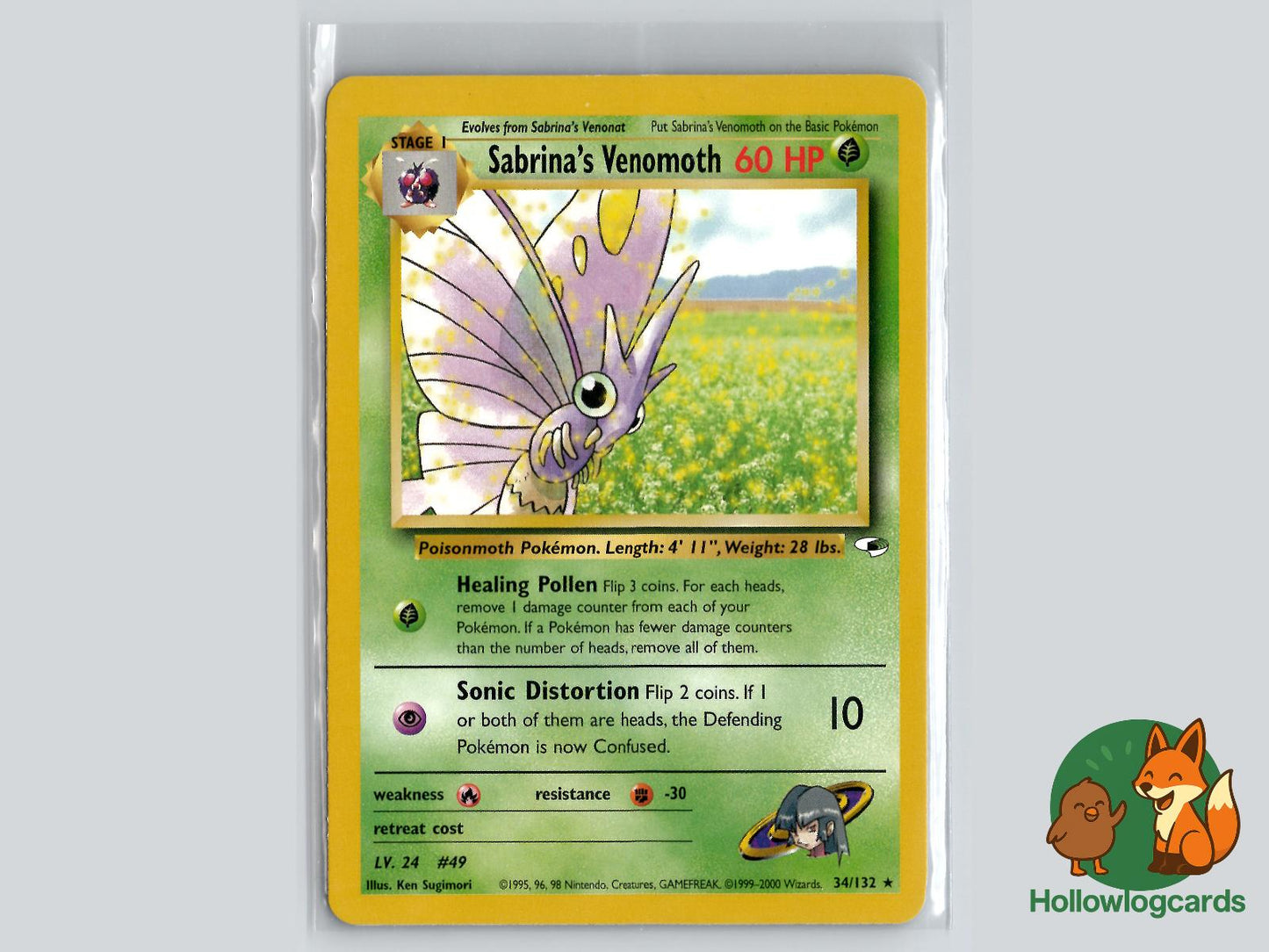 Sabrina's Venomoth (34/132) - Gym Heroes Pokémon Card