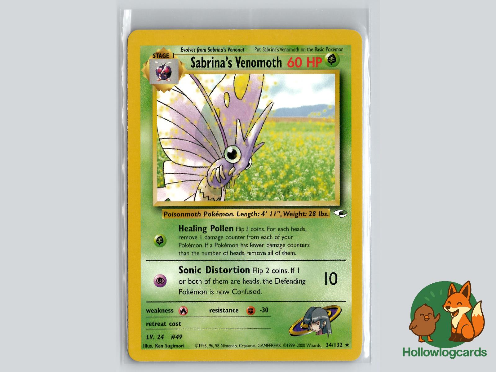 Sabrina's Venomoth (34/132) - Gym Heroes Pokémon Card