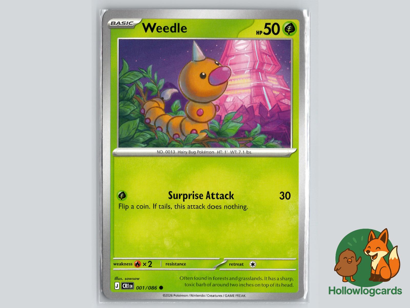 Weedle (001/086) Pokémon Card