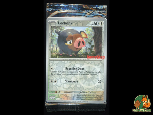 Lechonk ( 154/198 )  SEALED GAMESTOP STAMP Holo - Scarlet & Violet - NM Teeziro