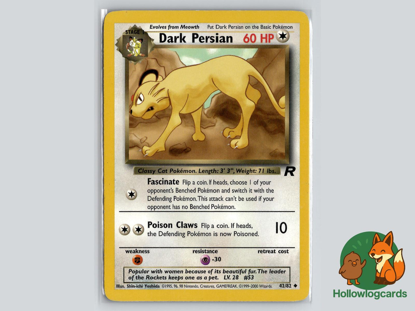 Dark Persian (42/82) - Team Rocket Pokémon Card