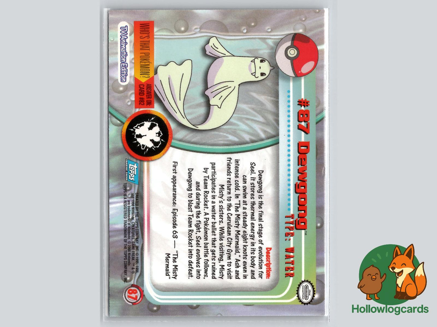 Dewgong (#87) - Topps Trading Cards Series 2