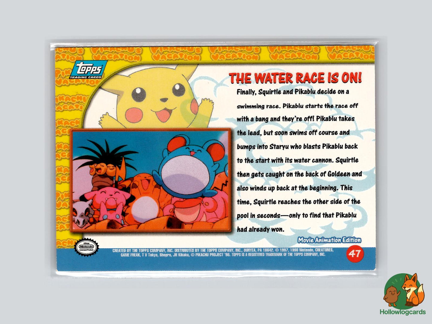 The Water Race Is On! [Squirtle, Goldeen] (#47) - Topps Pikachu's Vacation