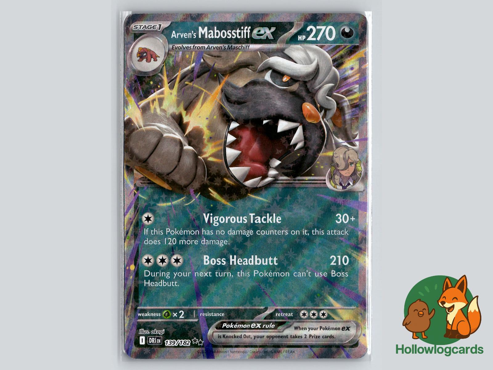 Arven's Mabosstiff ex (139/182) - Destined Rivals Pokémon Card