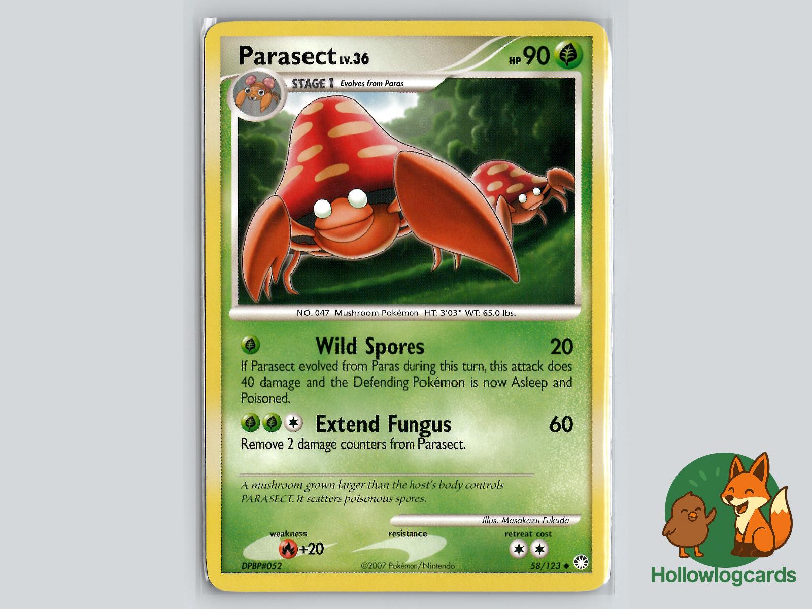Parasect (58/123) - Mysterious Treasures Pokémon Card