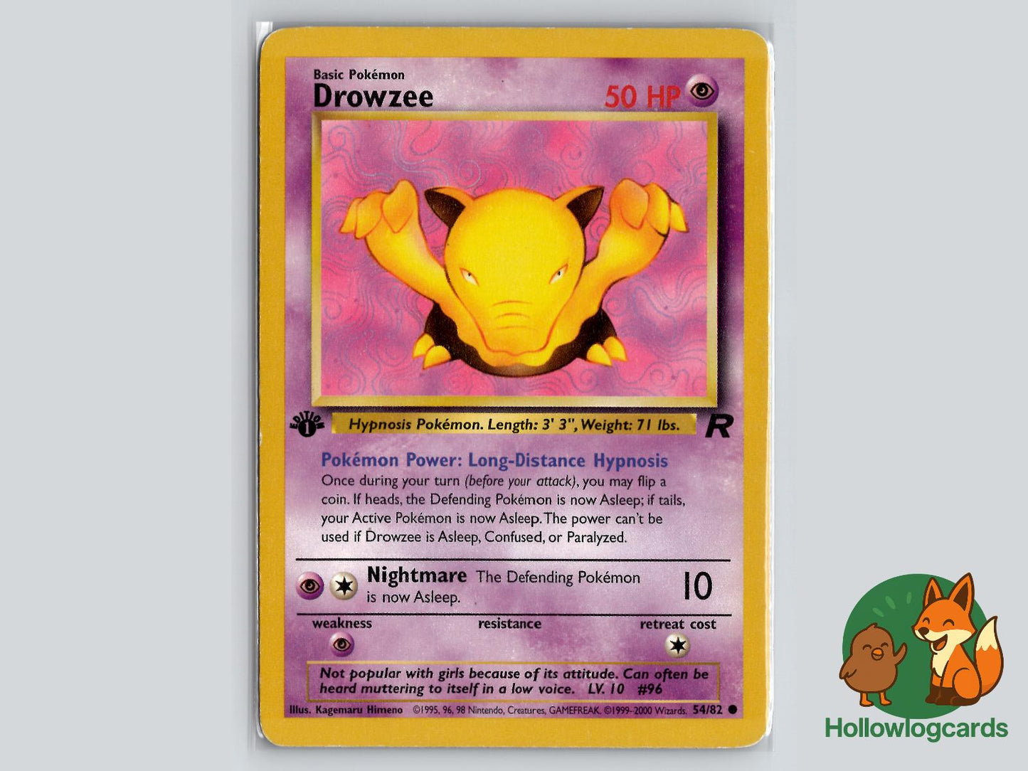 1st Edition Drowzee (54/82) - Team Rocket Pokémon Card