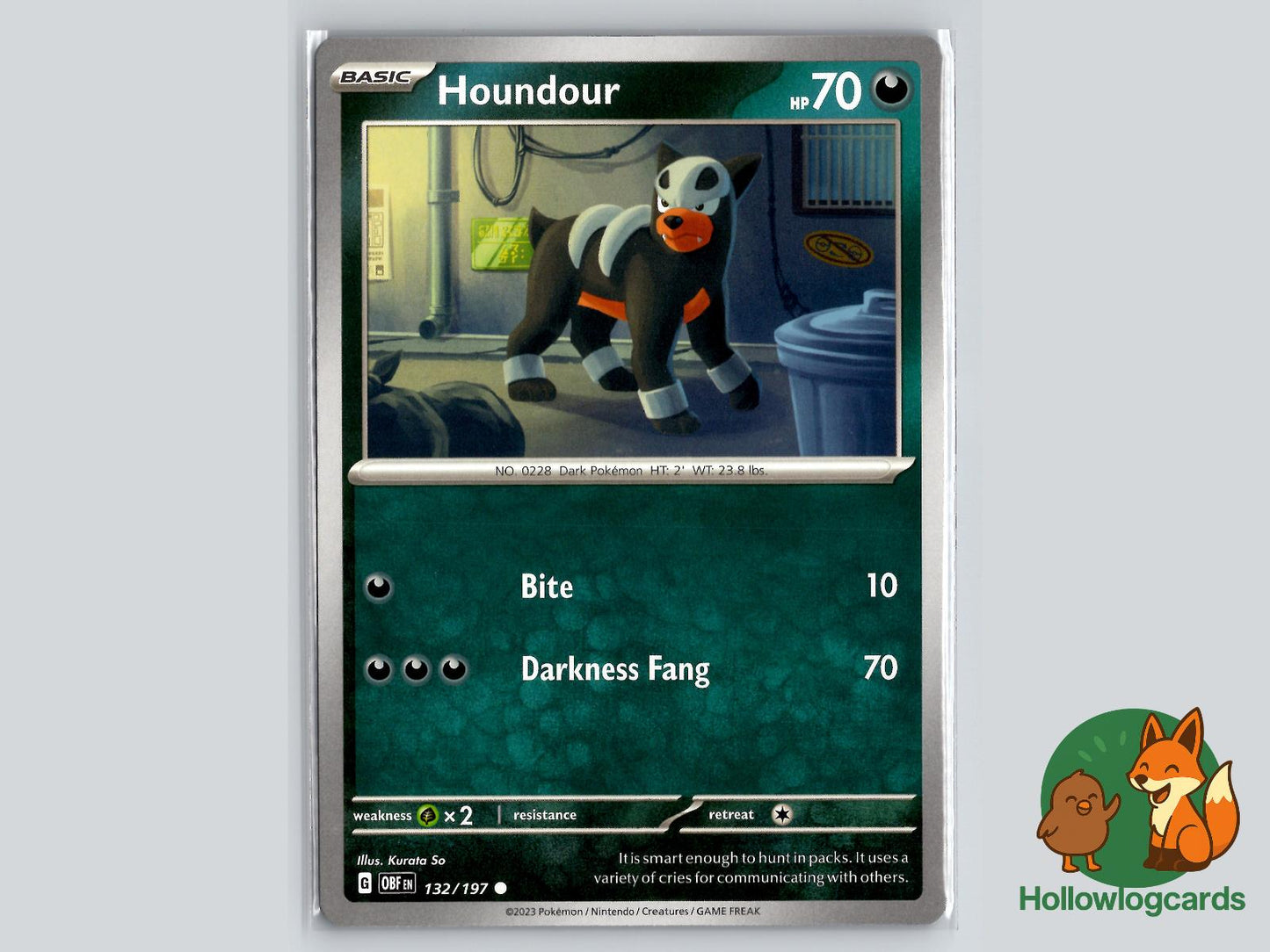 Houndour (132/197) - Obsidian Flames Pokémon Card