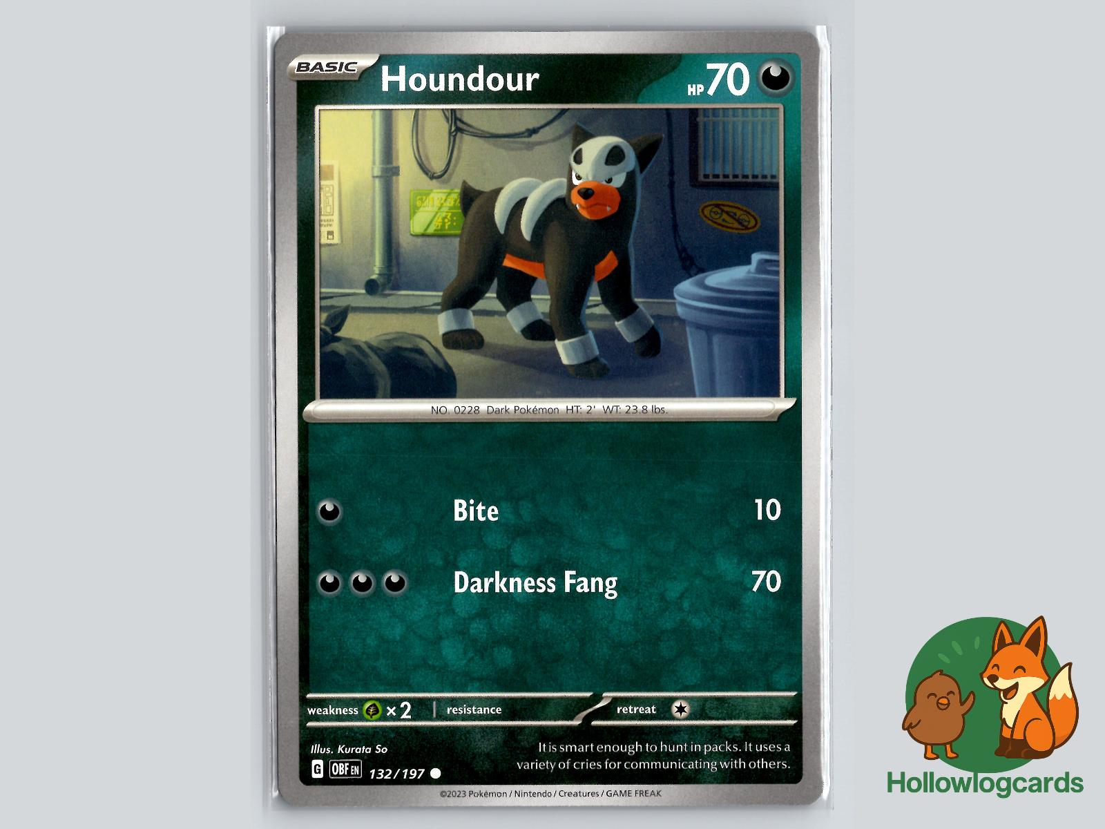 Houndour (132/197) - Obsidian Flames Pokémon Card