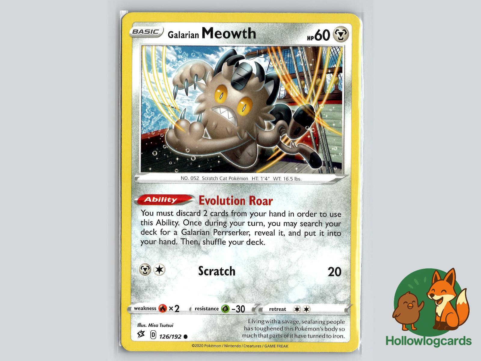 Galarian Meowth (126/192) - Rebel Clash Pokémon Card