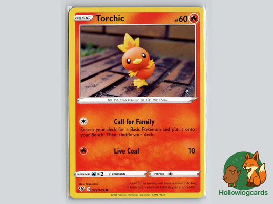 Torchic (022/189) - Darkness Ablaze Pokémon Card