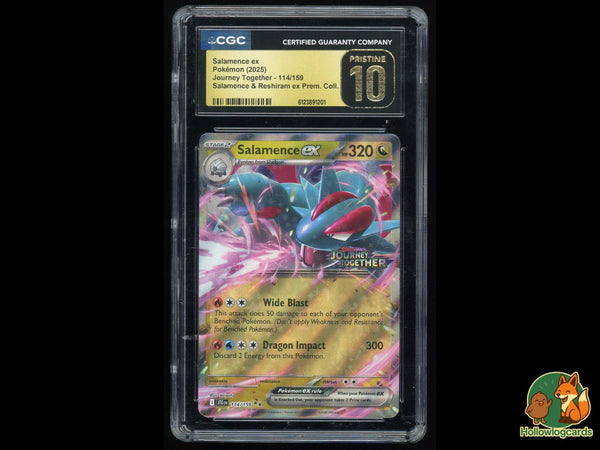 Graded Salamence EX (114/159) STAMPED Journey Together Reshiram Prem. Coll. - CGC Pristine 10