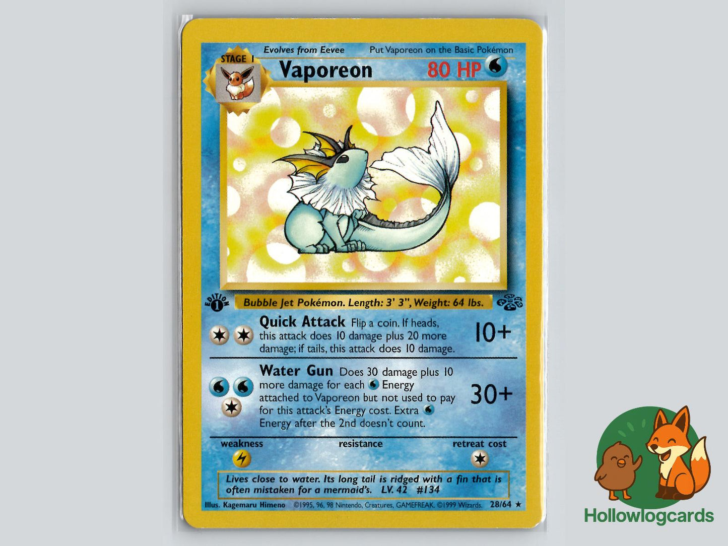 Vaporeon (28/64) - Jungle Pokémon Card
