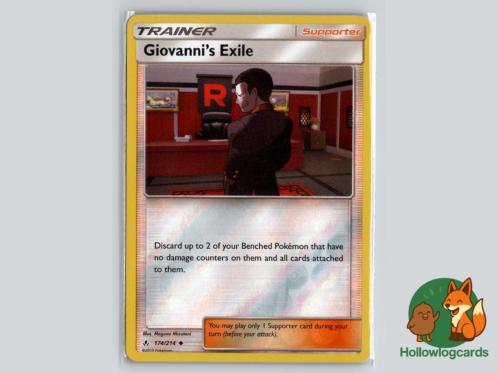 Giovanni's Exile (174/214) - Unbroken Bonds Pokémon Card