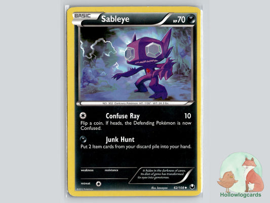 Sableye (62/108) - Dark Explorers Pokémon Card