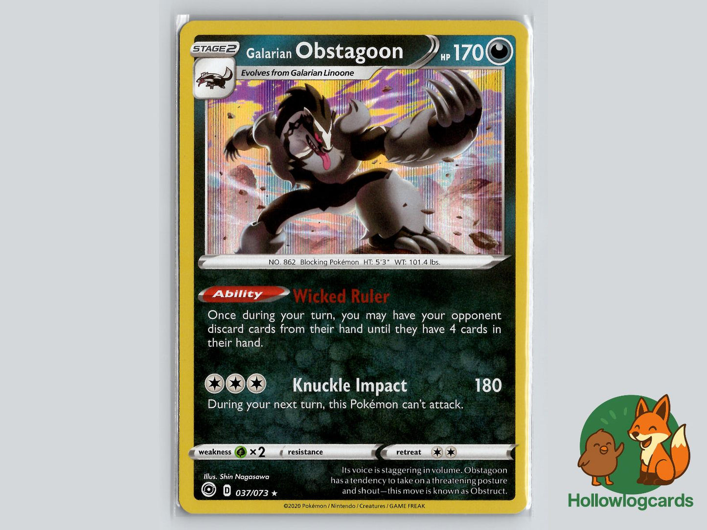 Galarian Obstagoon (037/073) - Champion's Path Pokémon Card