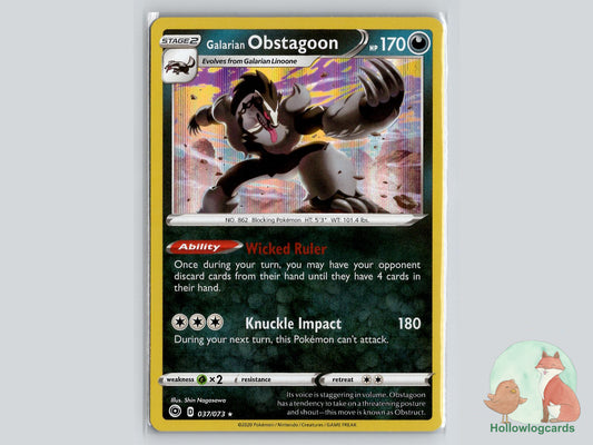 Galarian Obstagoon (037/073) - Champion's Path Pokémon Card