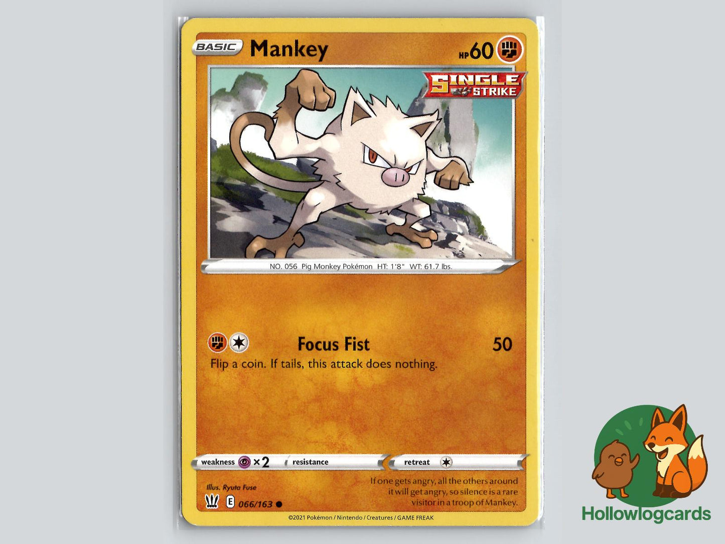 Mankey (066/163) - Battle Styles Pokémon Card