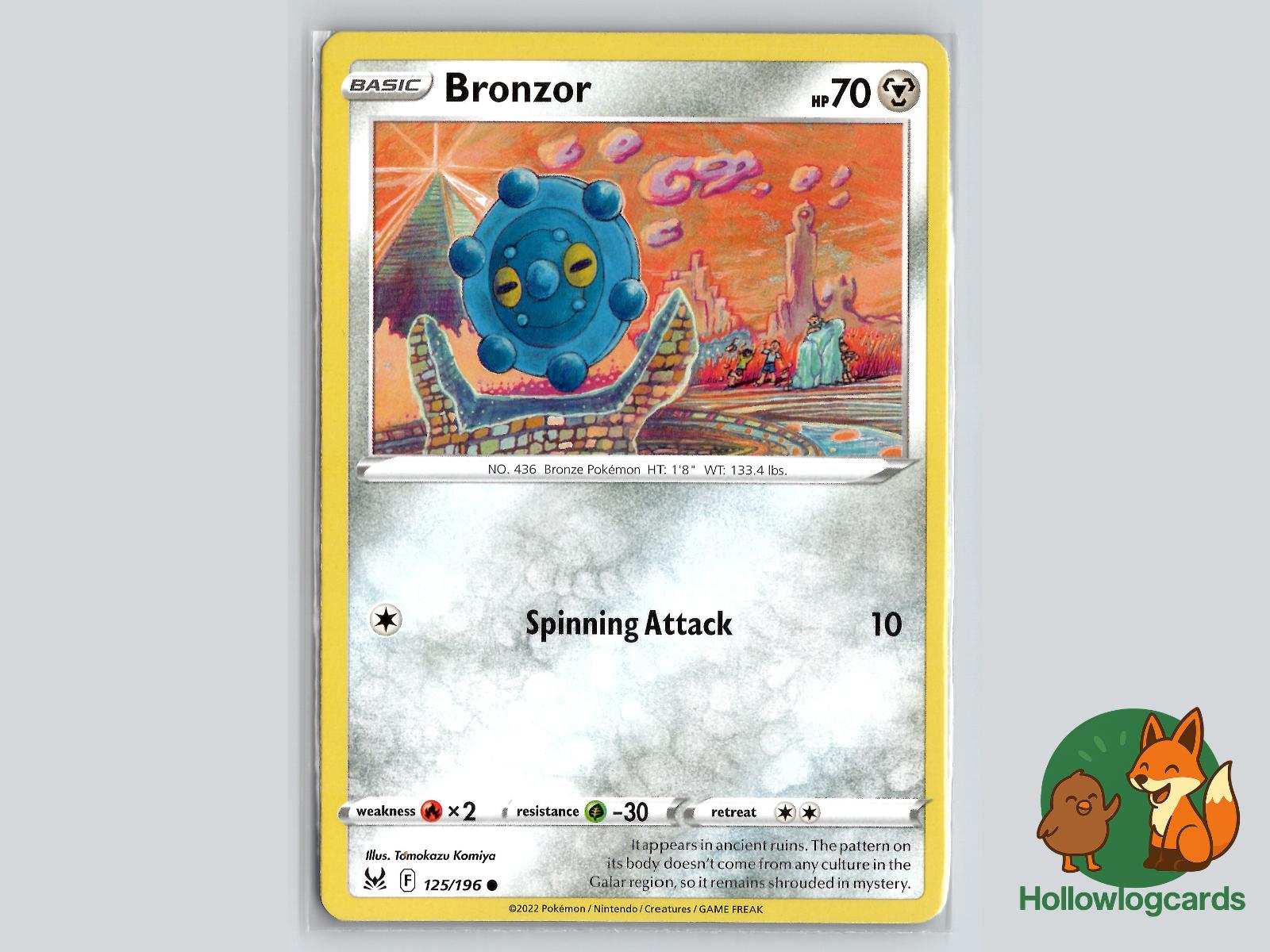 Bronzor (125/196) - Lost Origin Pokémon Card