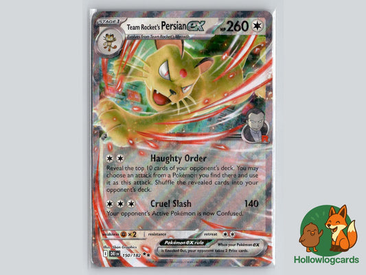 Team Rocket's Persian ex (150/182) - Destined Rivals Pokémon Card