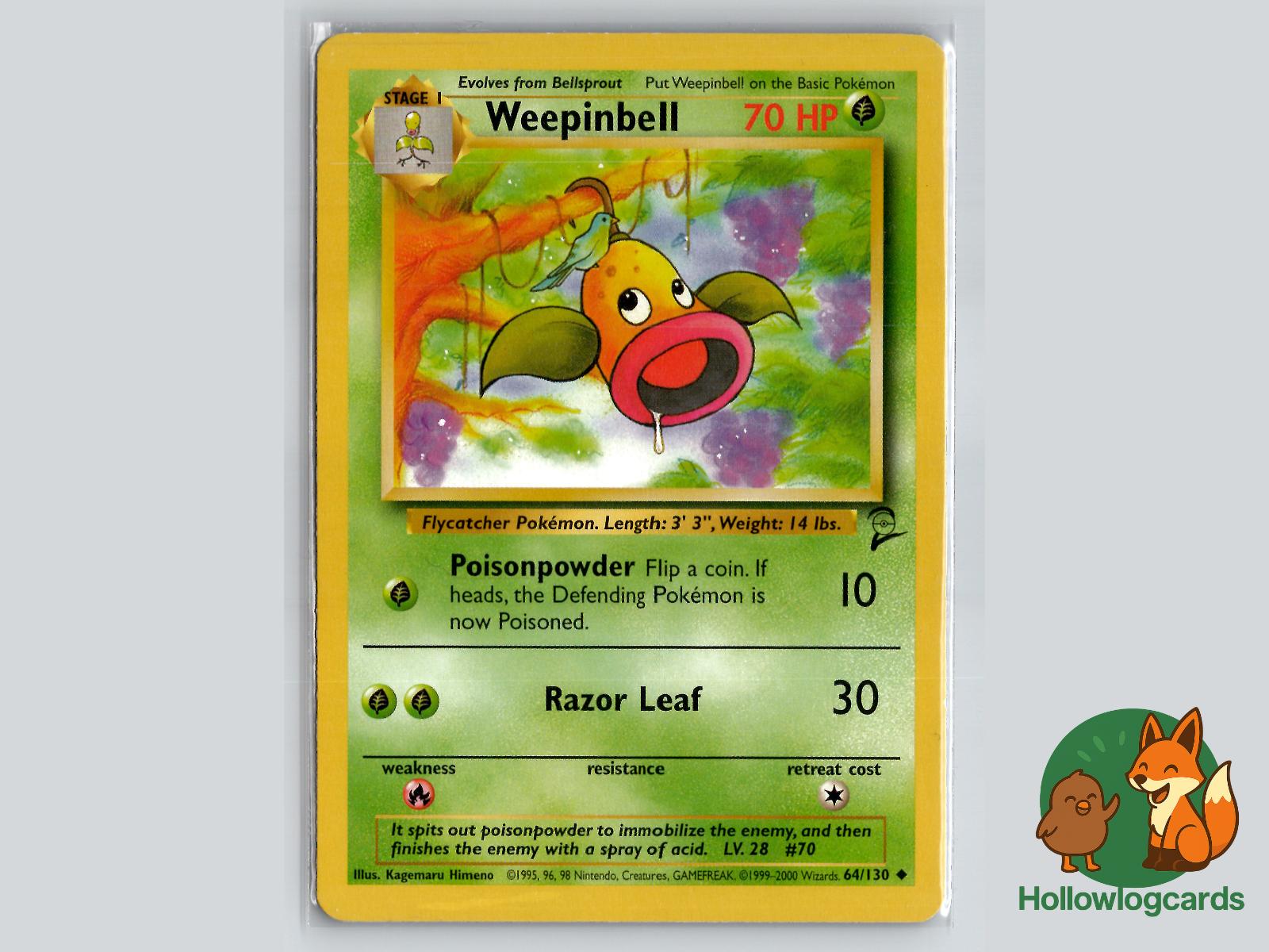 Weepinbell (64/130) - Base Set 2 Pokémon Card