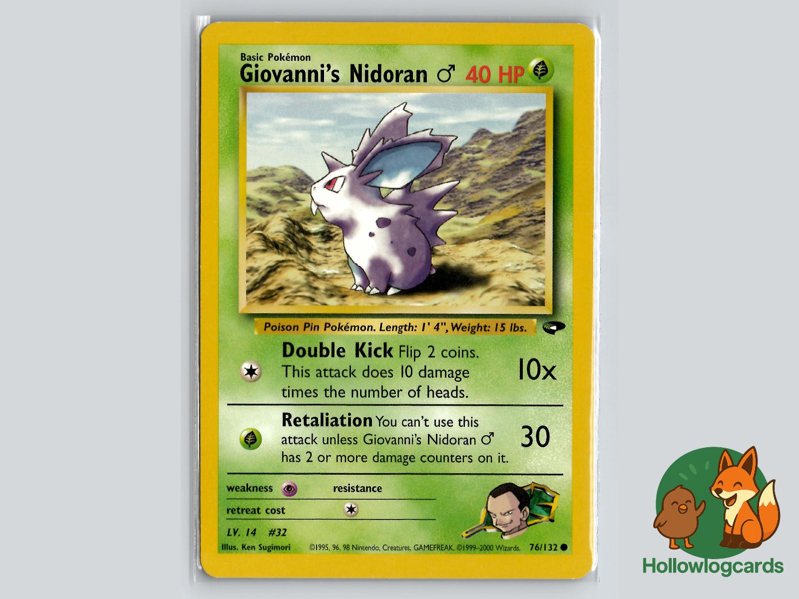 Giovanni's Nidoran M (76/132) - Gym Challenge Pokémon Card