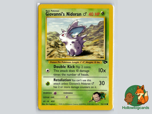Giovanni's Nidoran M (76/132) - Gym Challenge Pokémon Card