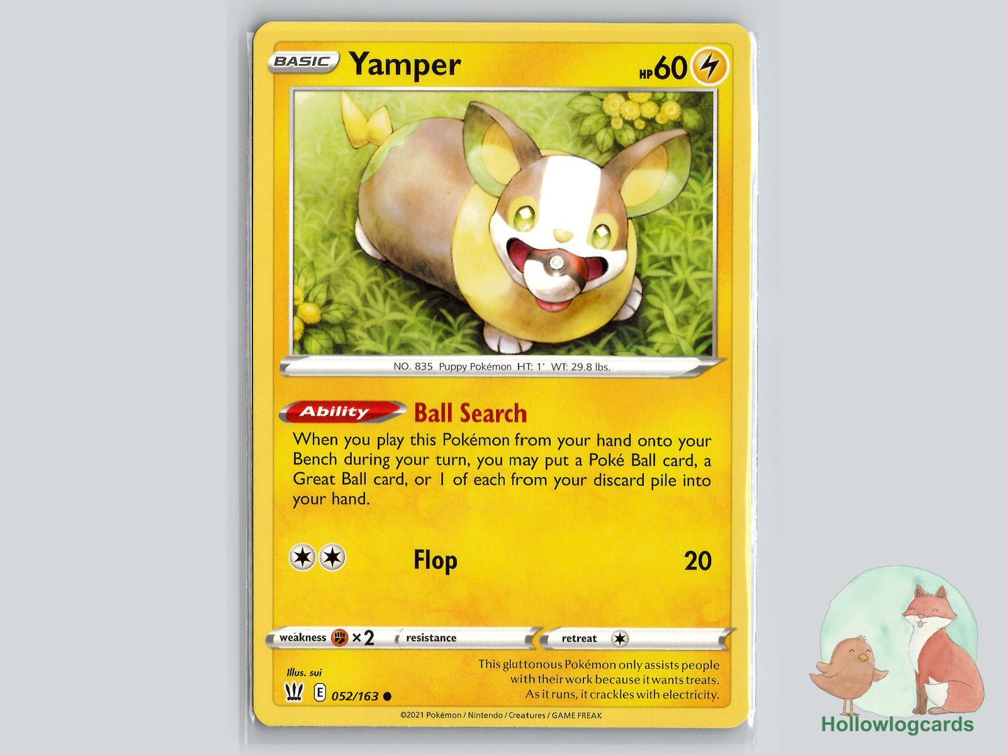 Yamper (052/163) - Battle Styles Pokémon Card