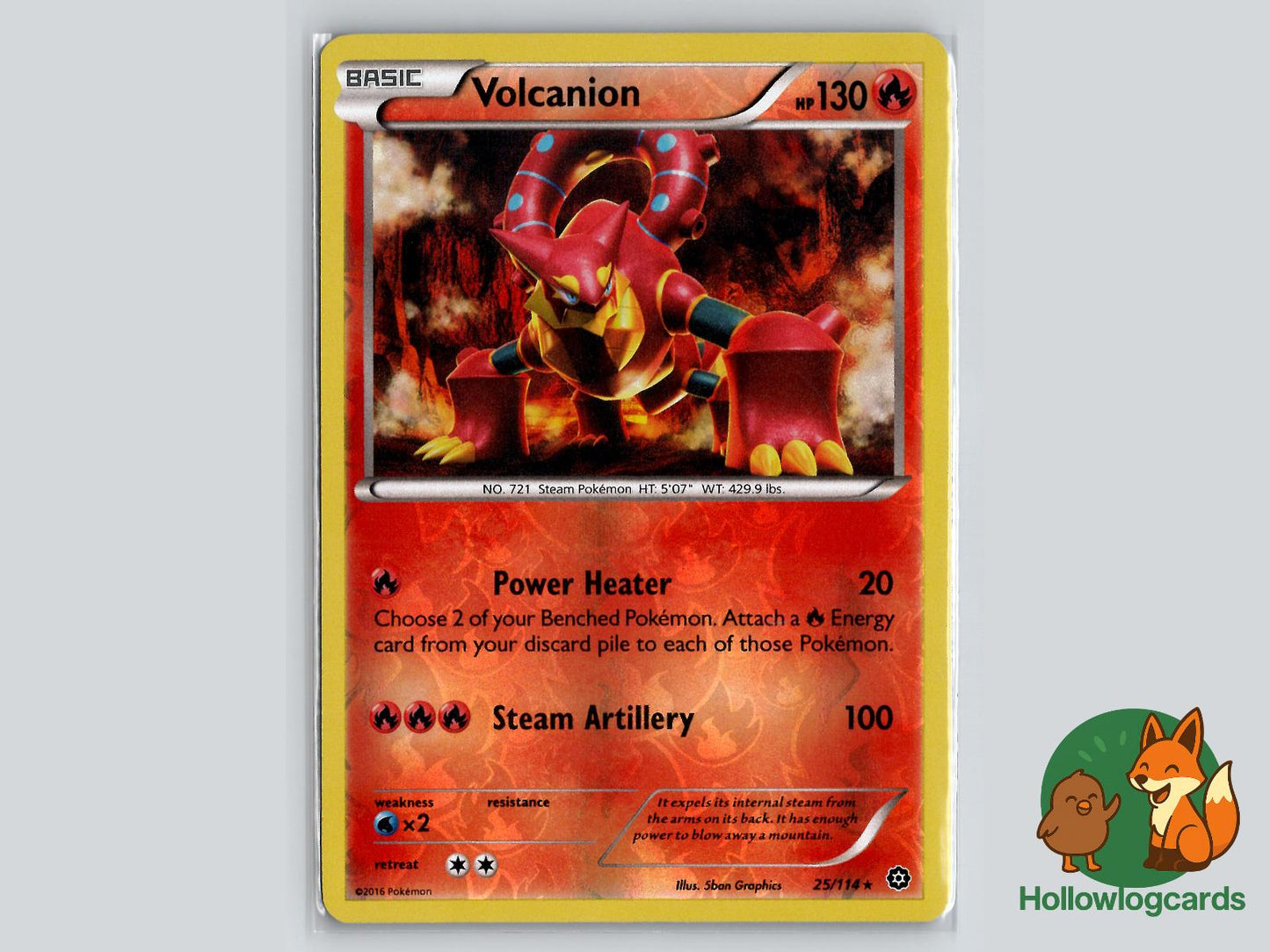 Volcanion (25/114) - Steam Siege Pokémon Card