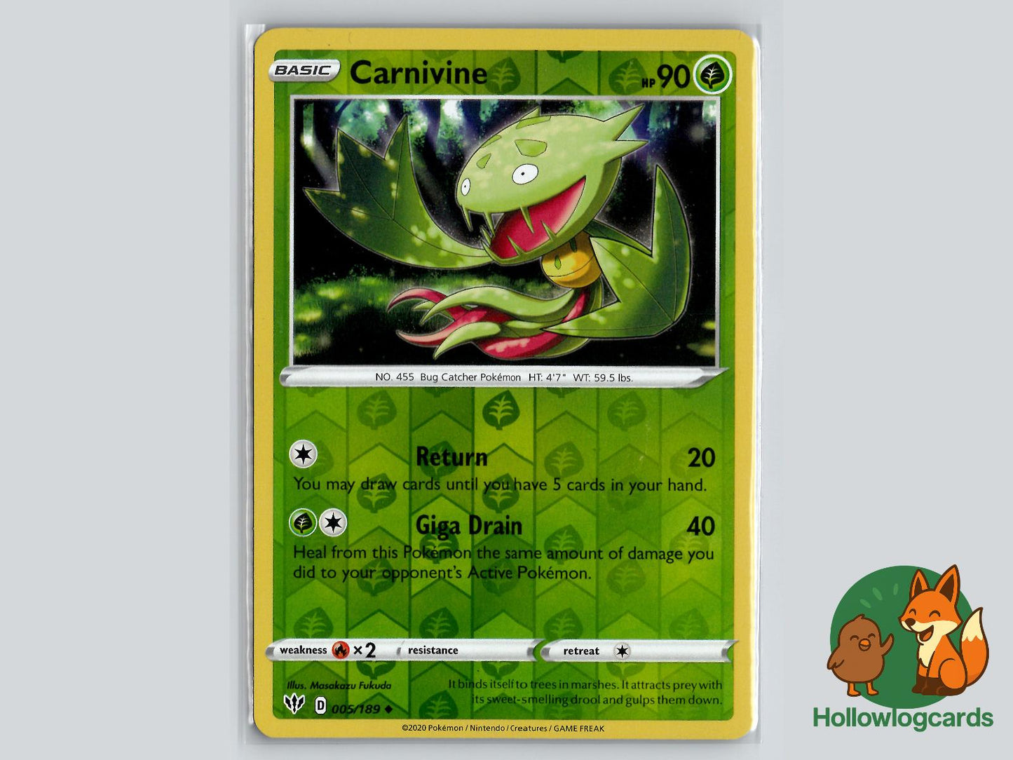 Carnivine (005/189) - Darkness Ablaze Pokémon Card