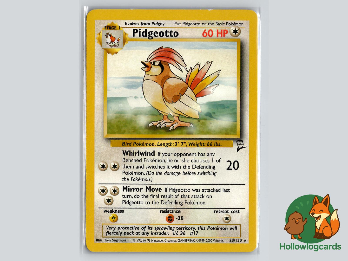 Pidgeotto (28/130) - Base Set 2 Pokémon Card