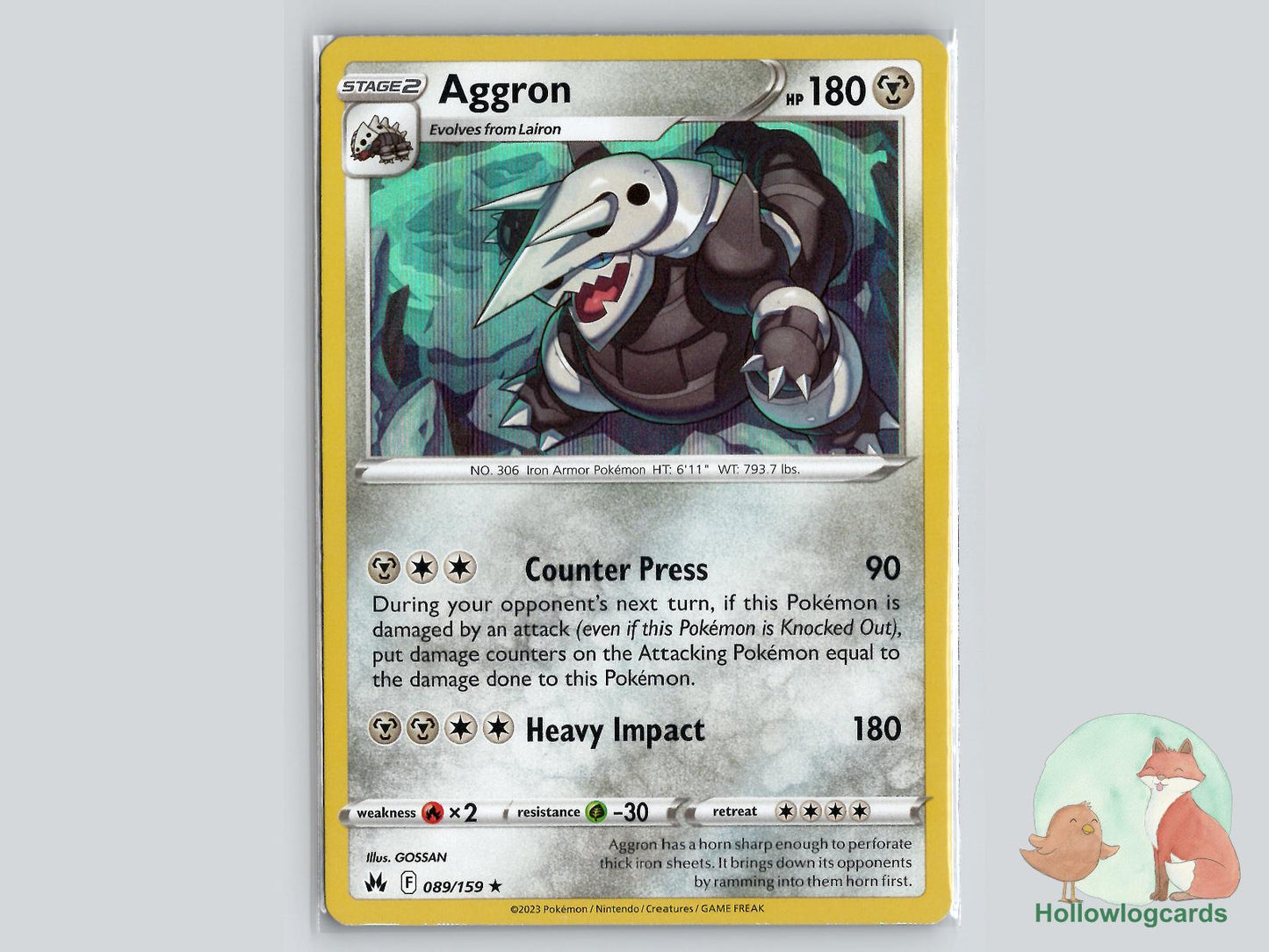 Aggron (089/159) - Crown Zenith Pokémon Card