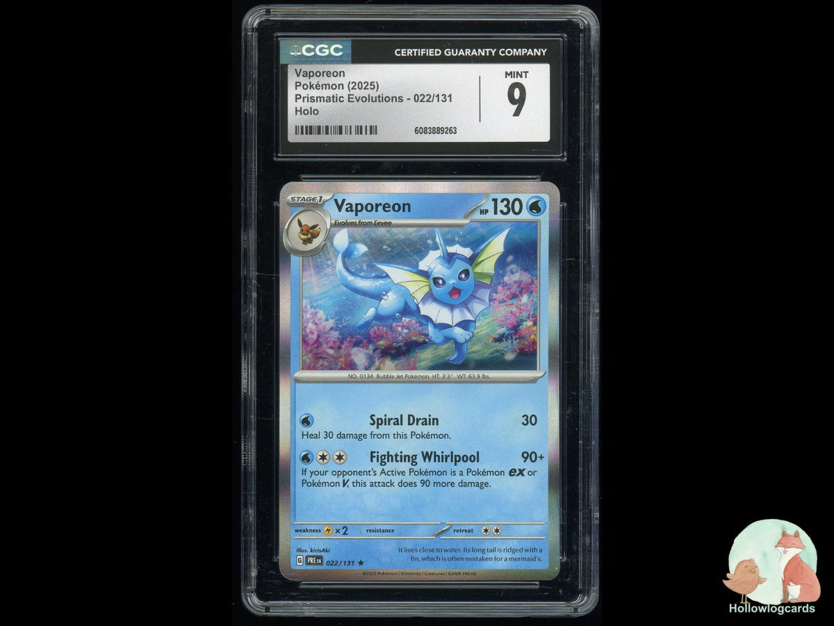 Graded Vaporeon (022/131) Pokémon Card