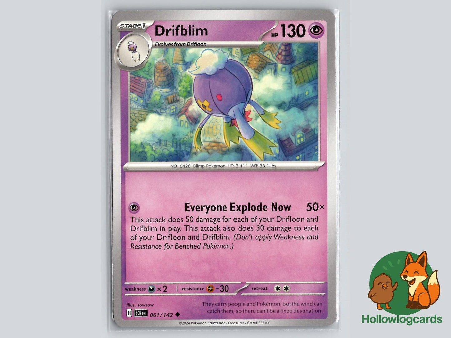 Drifblim (061/142) - Stellar Crown Pokémon Card