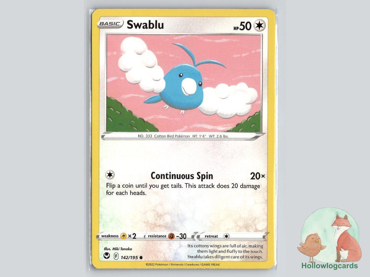 Swablu (142/195) - Silver Tempest Pokémon Card