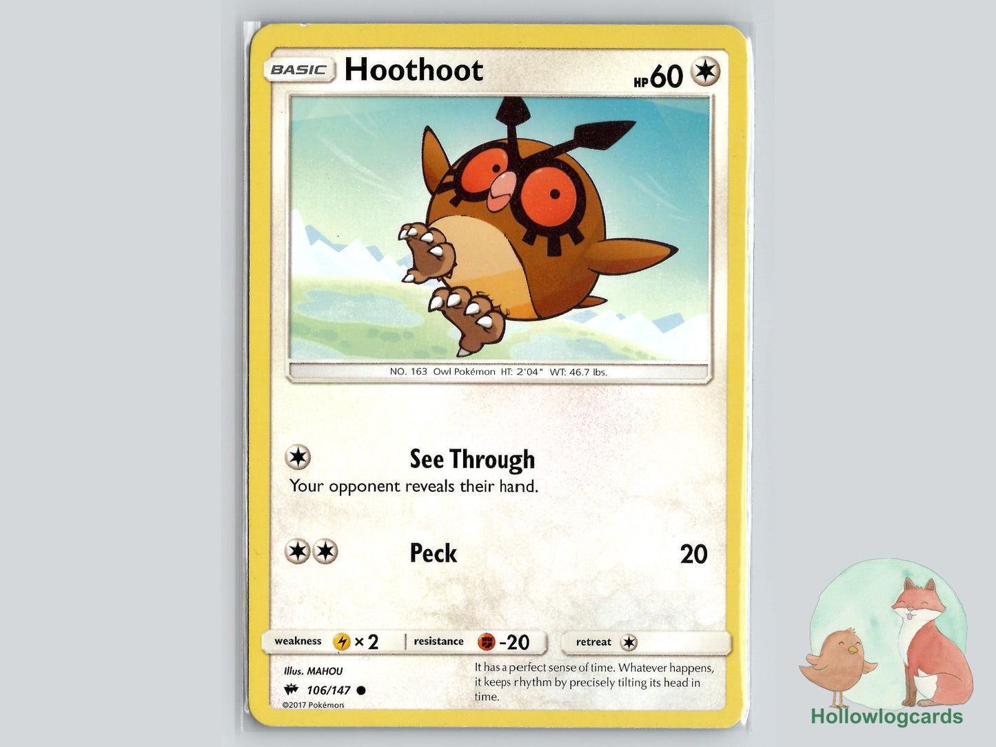 Hoothoot (106/147) - Burning Shadows Pokémon Card