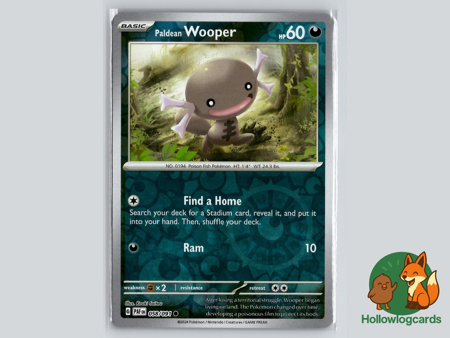 Paldean Wooper (058/091) - Paldean Fates Pokémon Card