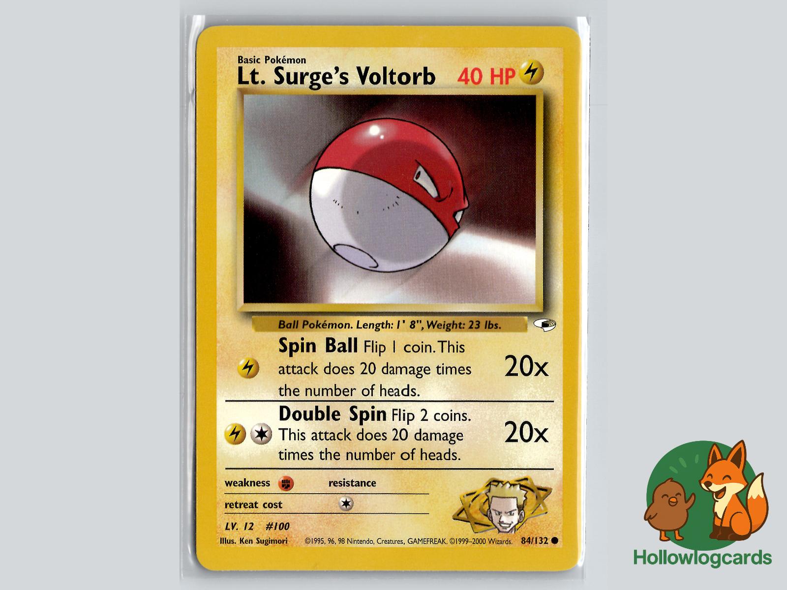 Lt. Surge's Voltorb (84/132) - Gym Heroes Pokémon Card